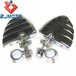 Мотоциклетные хромированные алюминиевые крылья скобы подножки 1 1/4 "Защита двигателя для Harley Honda подножки подставки