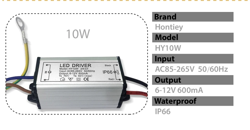 Высокая стабилизатора тока светодиода 10 W 20 W 30 W 50 W 100 W Водонепроницаемый Трансформаторы освещения IP67 Питание Diy точечного источника Вход