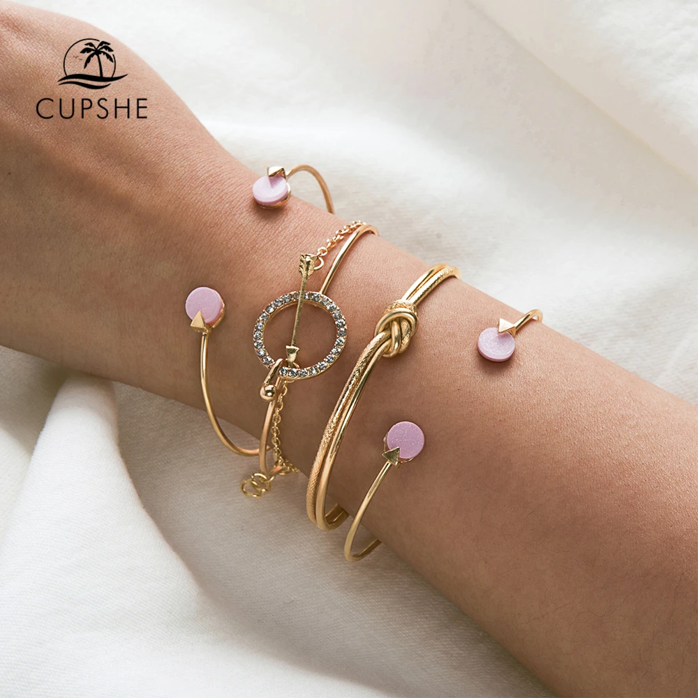 CUPSHE Золотой Набор браслетов женские трендовые превосходные ювелирные украшения