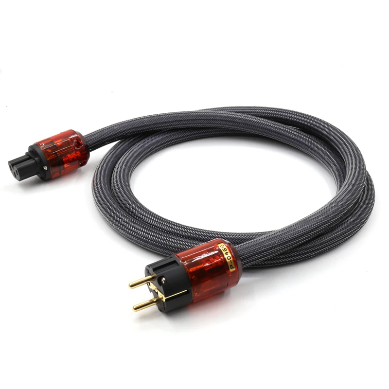 

Free shipping HIFI SPX-28 Silver Plated Power Cable P004E+C004 EU version connector plug Schuko Power Cord Cable