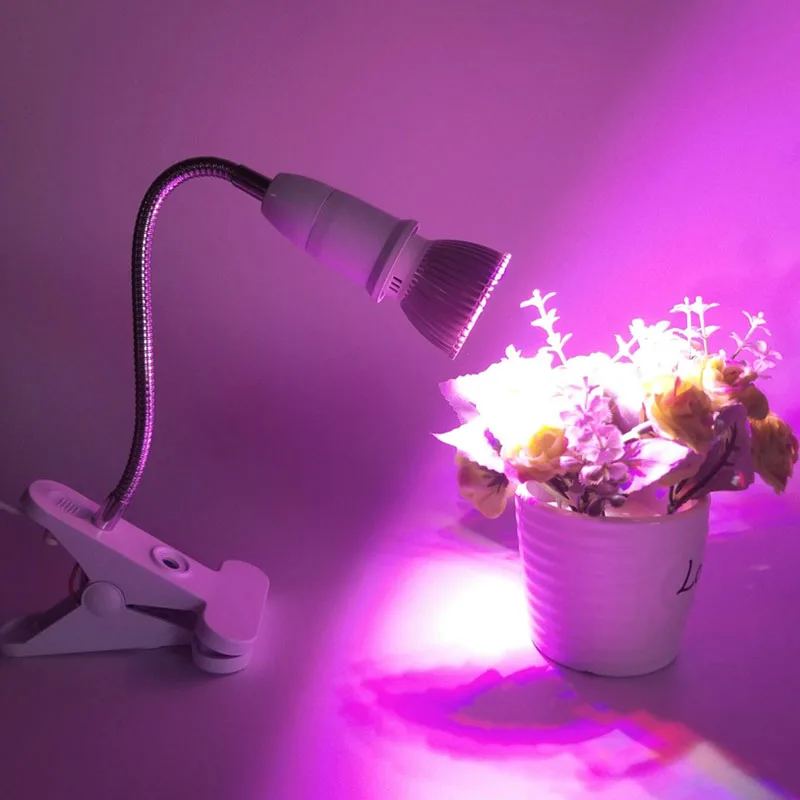 

18/28 Led Plant Grow Light bulb Lamp Desk Clip Holder set for Flower Vegetable Indoor Seeds Growing greenhouse hydroponics
