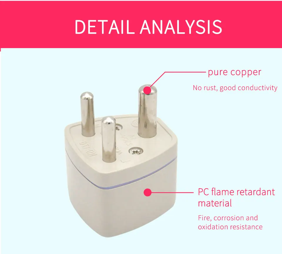 South Africa 3 pin Travel Adapter  to Universal UKUSEUAU 2500W 10A Power Plug (13)
