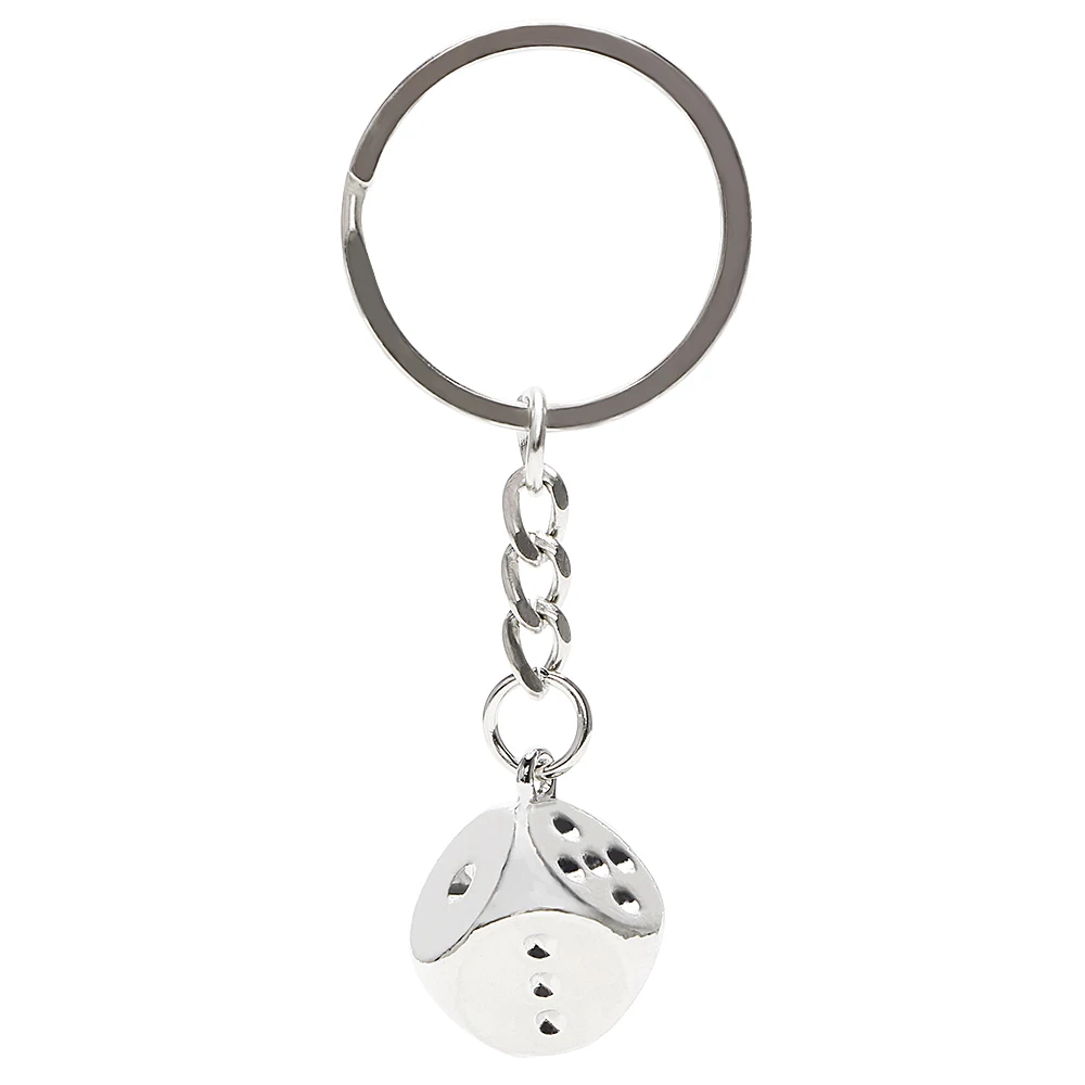

Car Keyring Creative Dice Key Chain Pendant Gift Key Holder Key Rings Metal Keychain Auto Accessories Car-styling