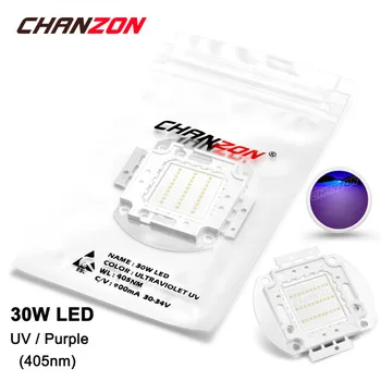30W LED Light Bulb Lamp UV Ultraviolet 405nm 30-34V 900mA High Power 30 W Watt Purple Ultra Violet Chip Integrated 30Watt COB
