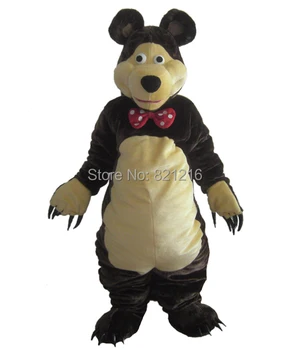 

Bear Mascot Costume Dark Brown Bear Classical Cartoon Character Outfit Suit for Halloween party event