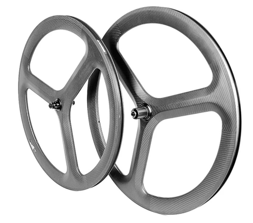 Buy New design 700C 23mm width 3 spokes carbon wheels