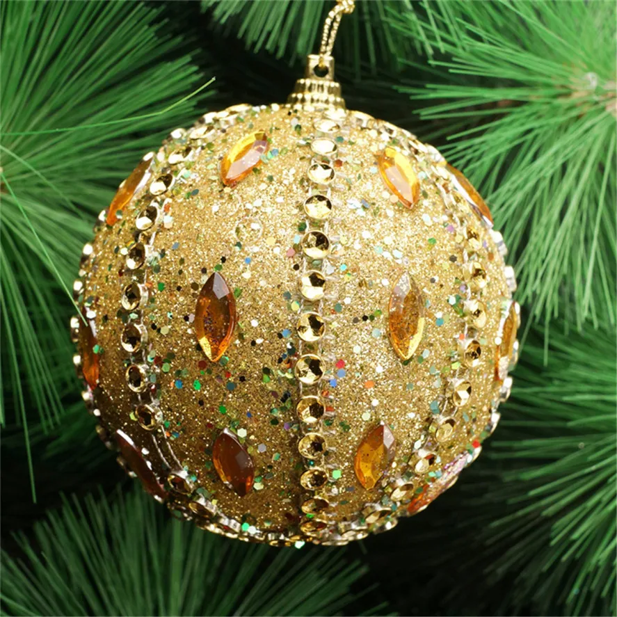 

New Glitter Christmas Ball 8cm 1PC Decorative Balls For Christmas Tree Ornament Decoration Xmas Decoration Balls 30