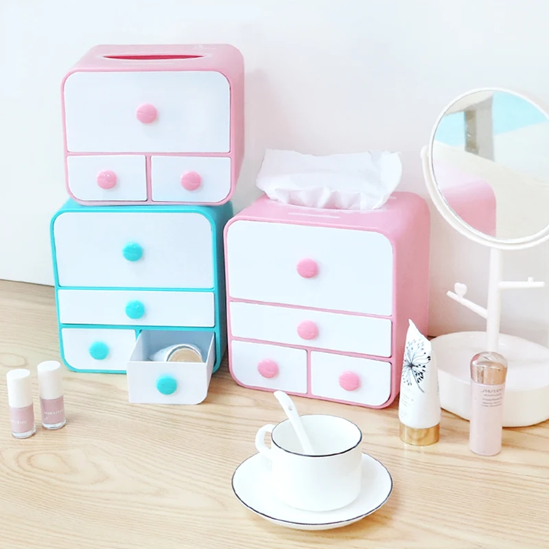 

Sale Plastic Boite Mouchoir Tissue Box Holder Towel Drawing Drawer Cosmetic Desktop Removable Tissue Modern Tissue Case