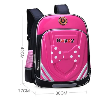 

High-quality waterproof nylon school backpack for boys and girls Fashion dot bow girl backpacks kids book bag mochila infantil