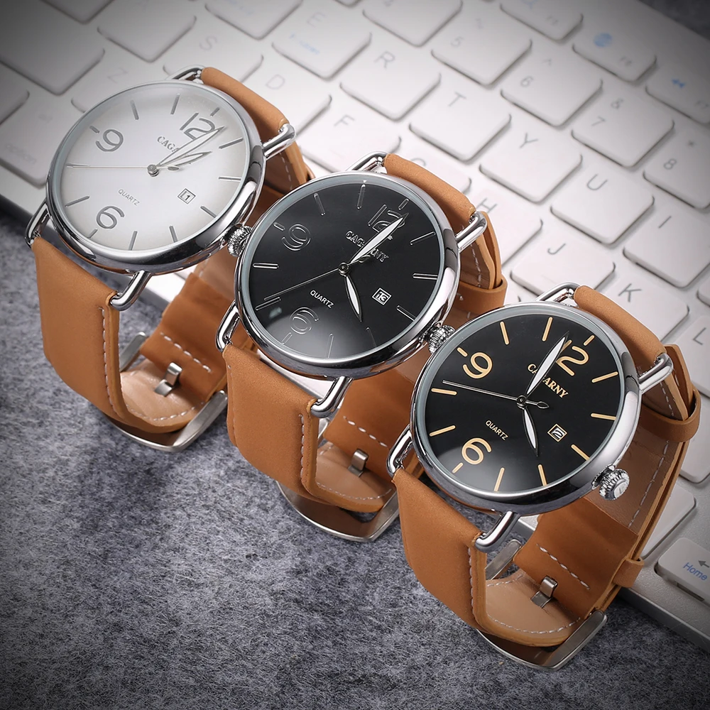 

ashion men watch leather strap military clock new arrival man business quartz watch waterproof casual luxury Wristwatches
