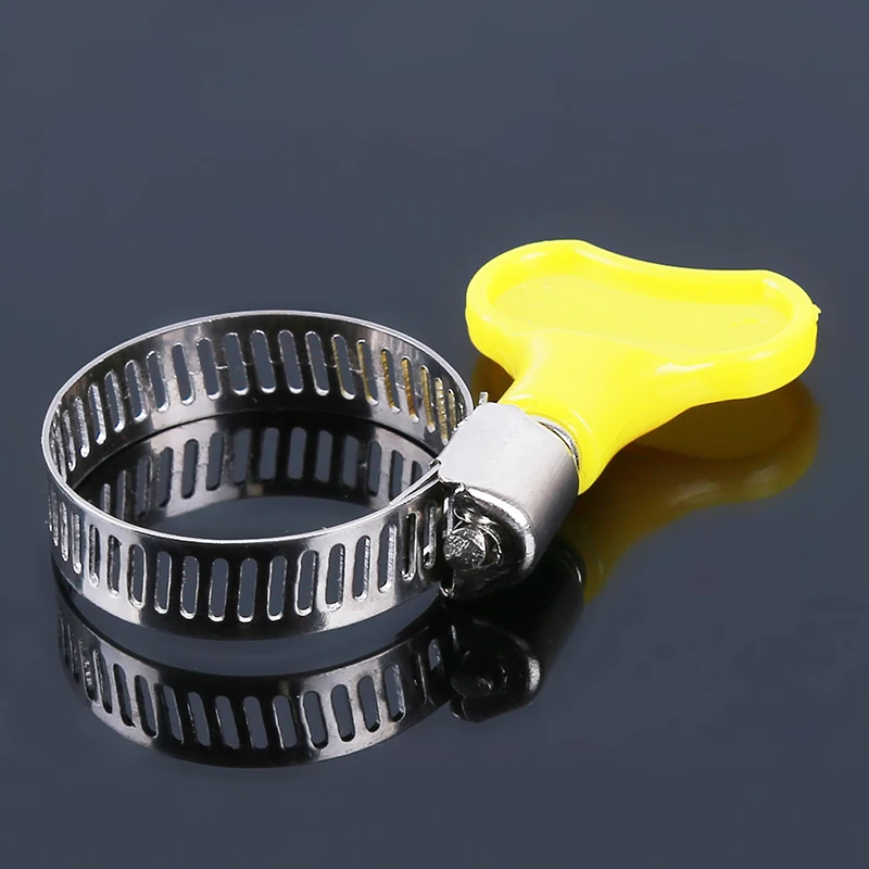 

10pcs/lot 3-19mm/16-25mm/19-29mm Type Hose Clamps With handle,Plastic+Metal Hose Clamp Hoop Pipe Clips