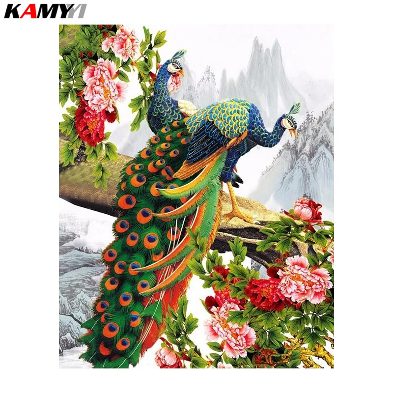 

5D DIY Diamond Painting Nature Diamond Painting Cross Stitch Peacock Peony Diamond Rhinestones Home Decor