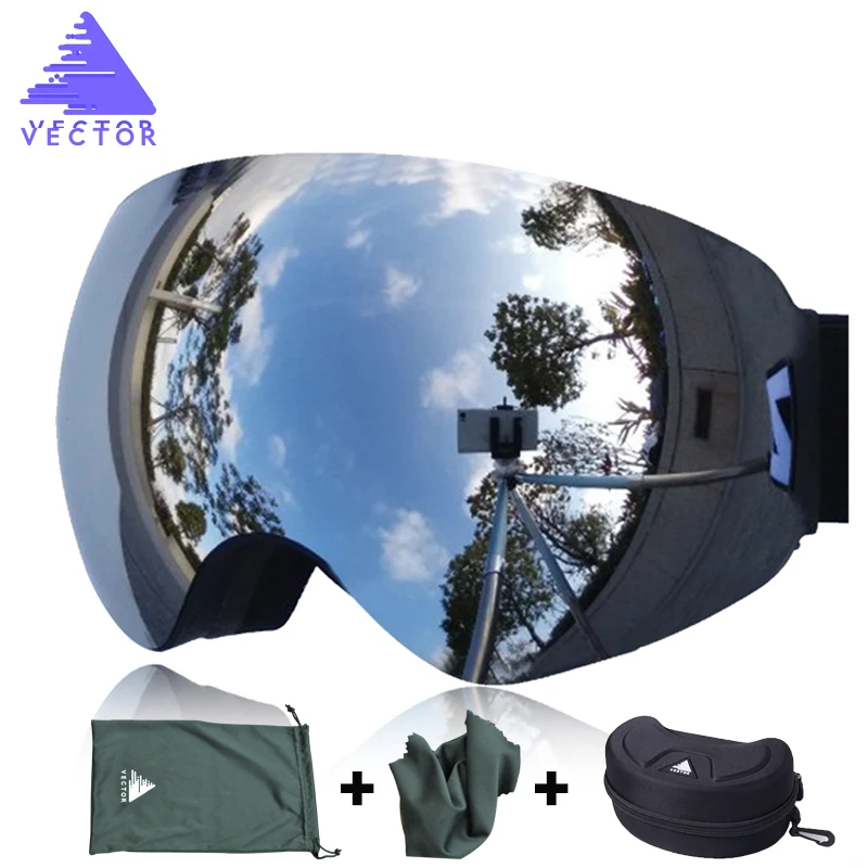 Image VECTOR Brand Ski Goggles Double Lens UV400 Anti fog Ski Snow Glasses Skiing Men Women Winter Snowboard Goggles HB108