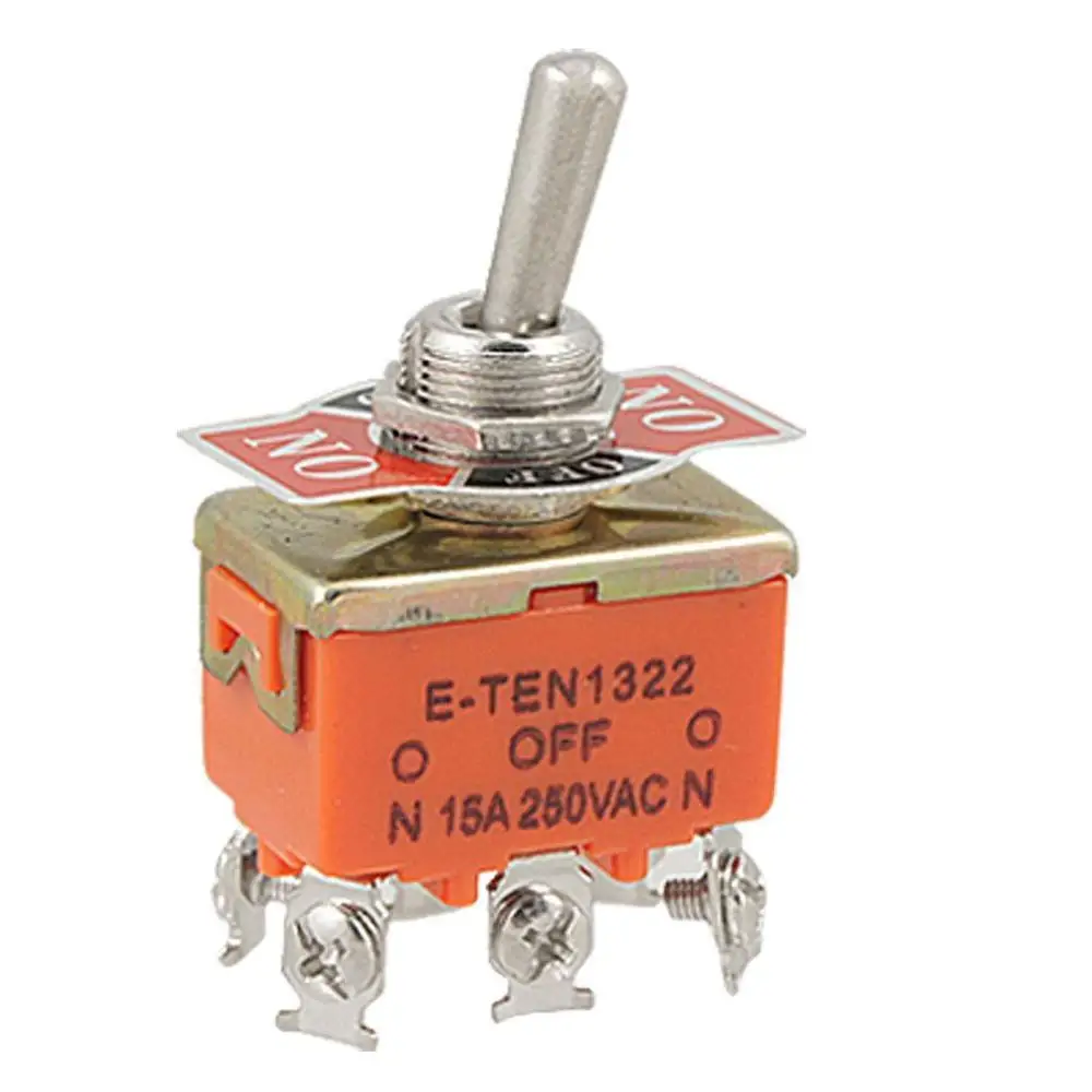 Toggle Switches 6 Terminals ON/OFF/ON DPDT Toggle Switch AC 250V 15A