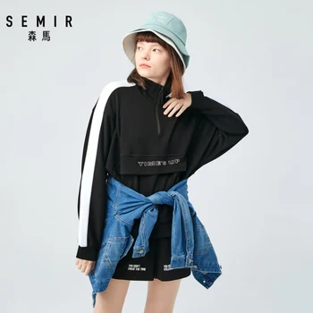 

SEMIR Set women 2019 autumn new loose sportswear baseball uniform jacket casual + shorts autumn student clothes set woman