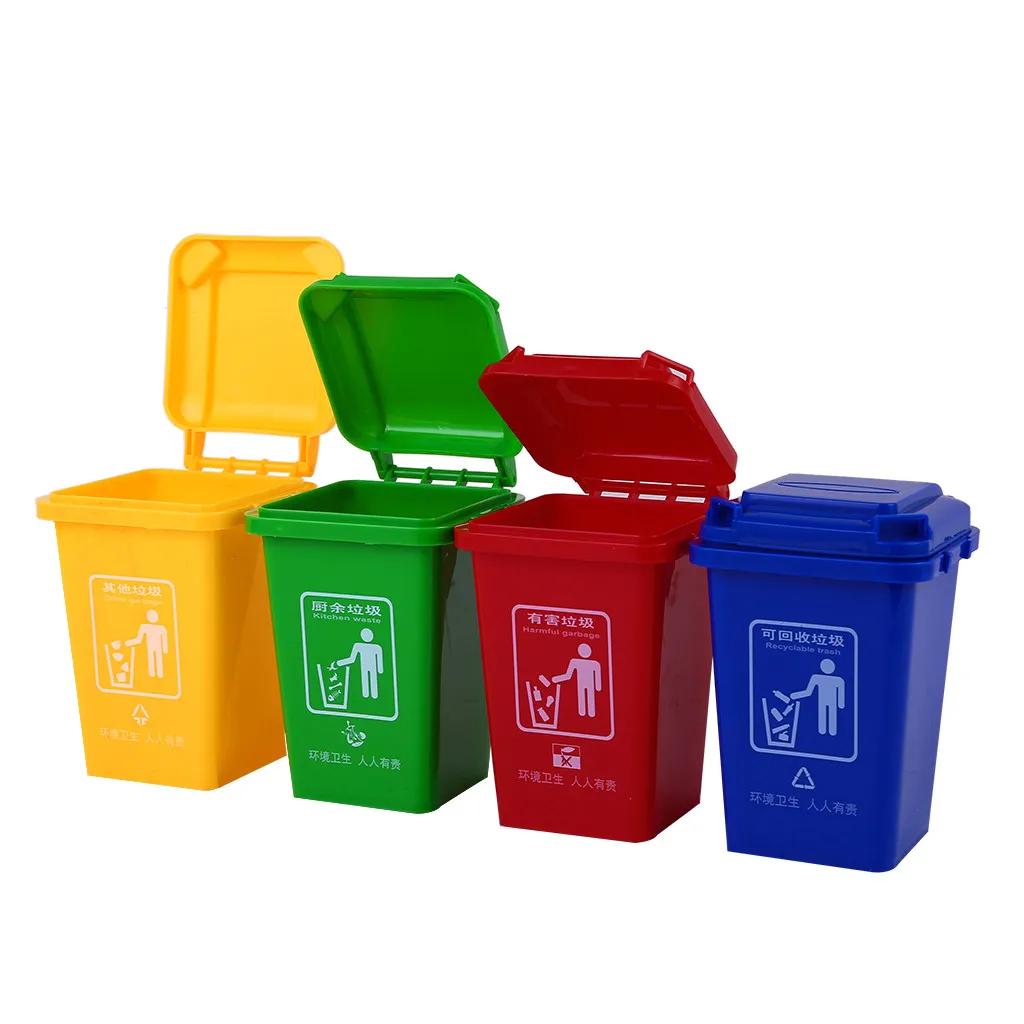 Мини детский мусорный бак классификация мусора с 100 шт карточек интерактивные игрушки Новое поступление Прямая поставка