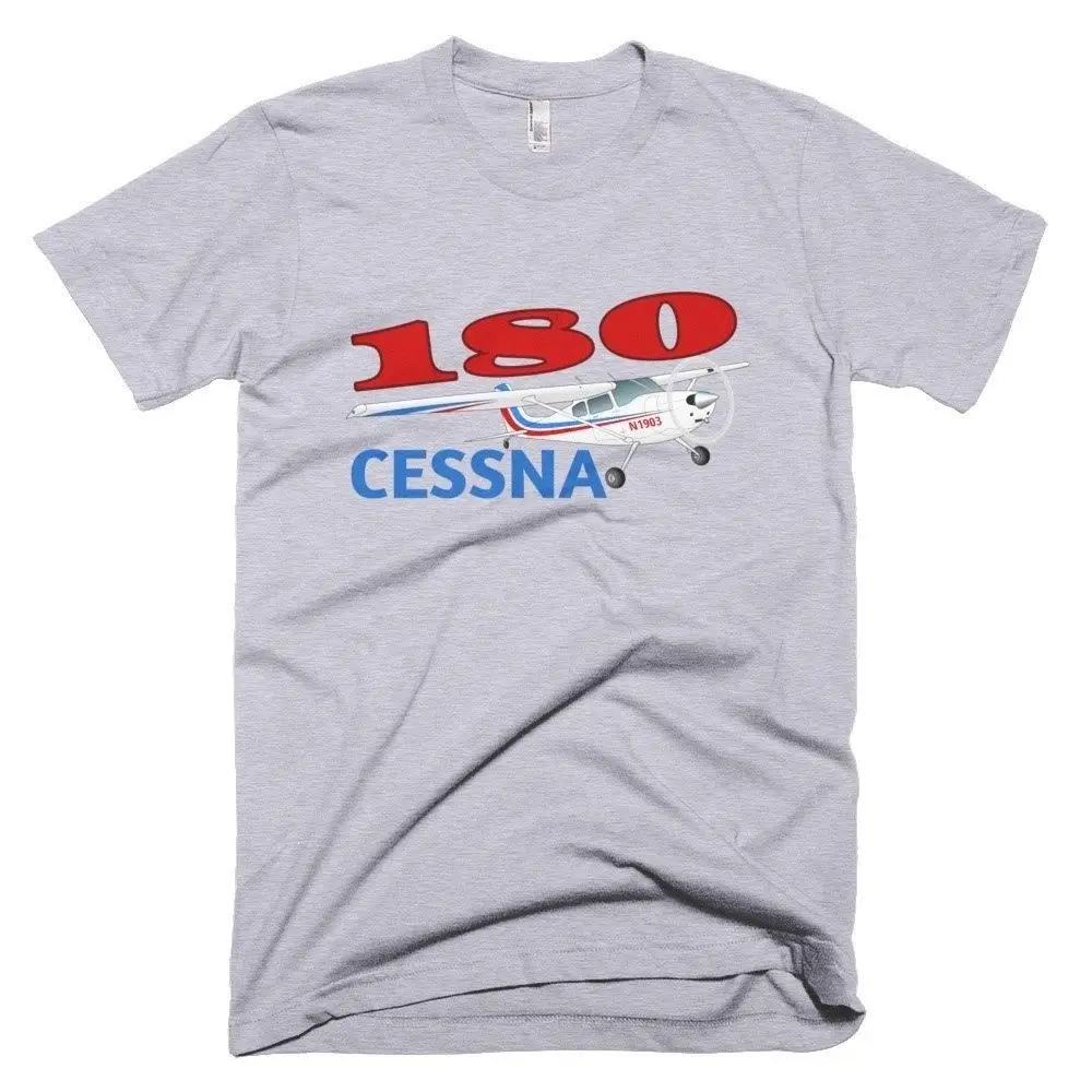 100% хлопок печать мужская летняя футболка с круглым вырезом и Cessna 180