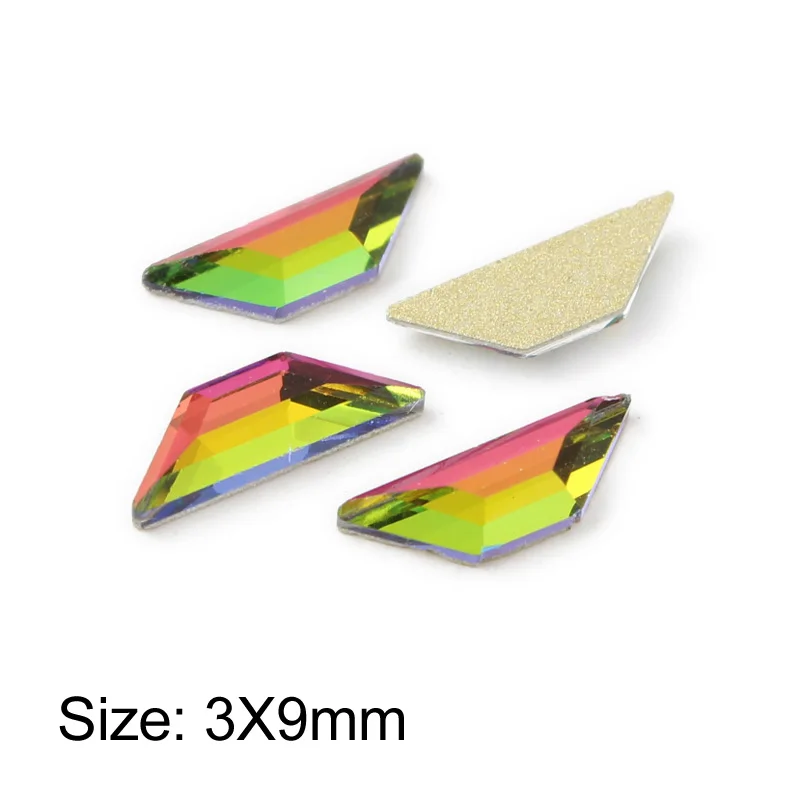 Горячая Распродажа, 3D Стразы для дизайна ногтей, радужные необычные стеклянные хрустальные камни для рукоделия, художественное оформление ногтей - Цвет: Boat shape 3X9mm