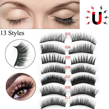 

4 Pcs Triple Magnetic False Eyelashes Full Coverage Glue-free Magnets Lashes Fluffy Natural Long Eye Makeup Extension Tools