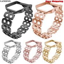 LANDFOX Нержавеющая сталь Браслет Смарт часы ремешок+ чехол для Fitbit Blaze на смарт-часы ремешок Браслет