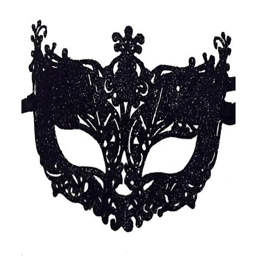 Men Women Sex Ladies Masquerade Ball Mask Venetian Halloween Party Eye Mask New Black Carnival Fancy Dress Costume Party Decor - Цвет: Черный