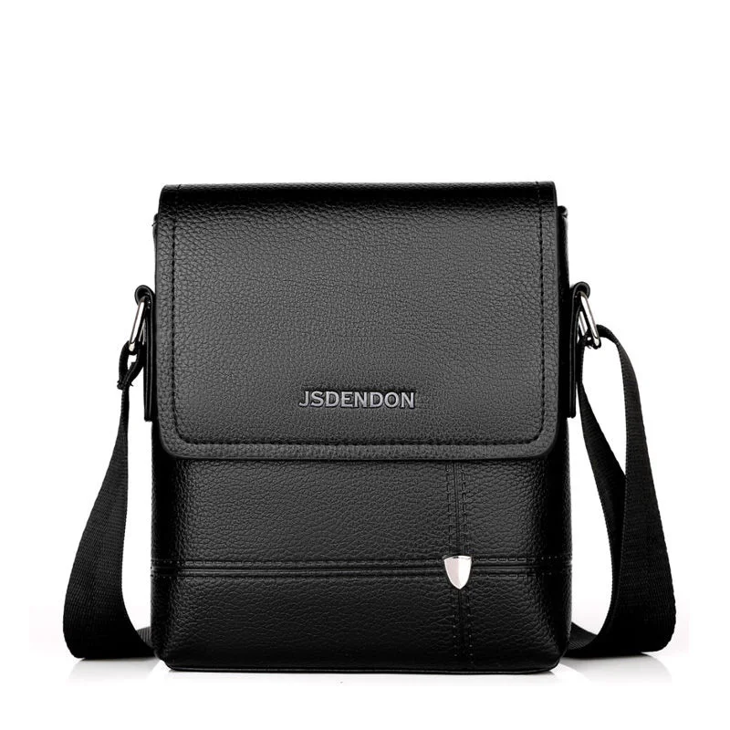 Новая деловая дорожная Мужская одноцветная вместительная сумка-мессенджер из искусственной кожи, Классическая дизайнерская Повседневная Высококачественная сумка-мессенджер - Цвет: Black Small
