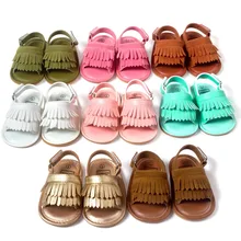 Бренд превосходный для маленьких девочек и мальчиков сандалии детские мокасины для начинающих ходить мягкая подошва Нескользящая мода кисточки новорожденный младенец обувь. CX16A
