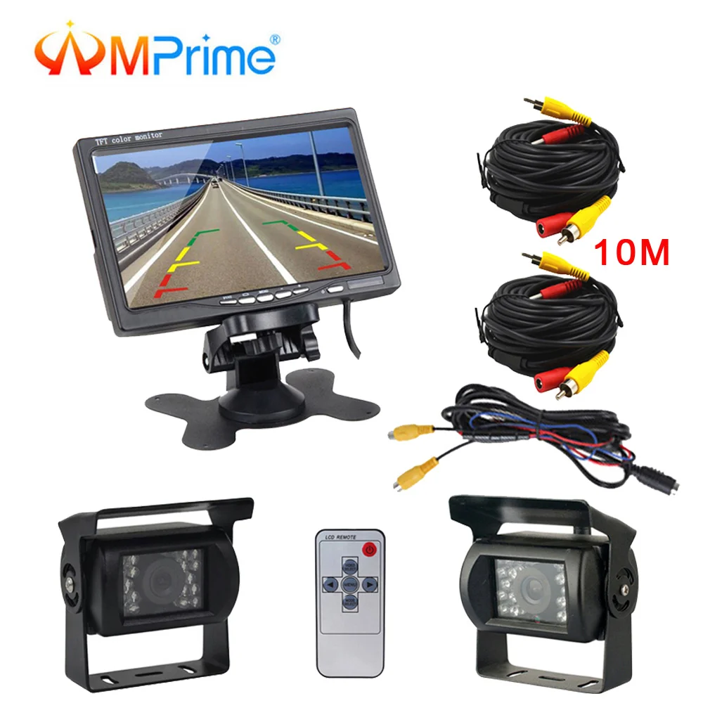 AMPrime 7 LCD Dual Backup font b Camera b font Car Rear View Monitor Kit for