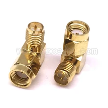 Коннектор JX 2 шт. RP-SMA штекер для RP SMA гнездо винтовой резьбовой разъем 90 градусов под прямым углом радиочастотный переходник SMA для FPV