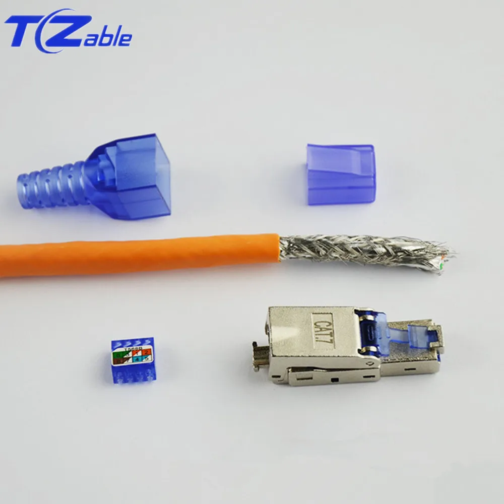 RJ45 разъем 10 Gigabit Ethernet CAT7 сетевой кабель обжимной разъем 8p8c RJ45 с экранированием CAT6 CAT.7 переходник 23/24AWG