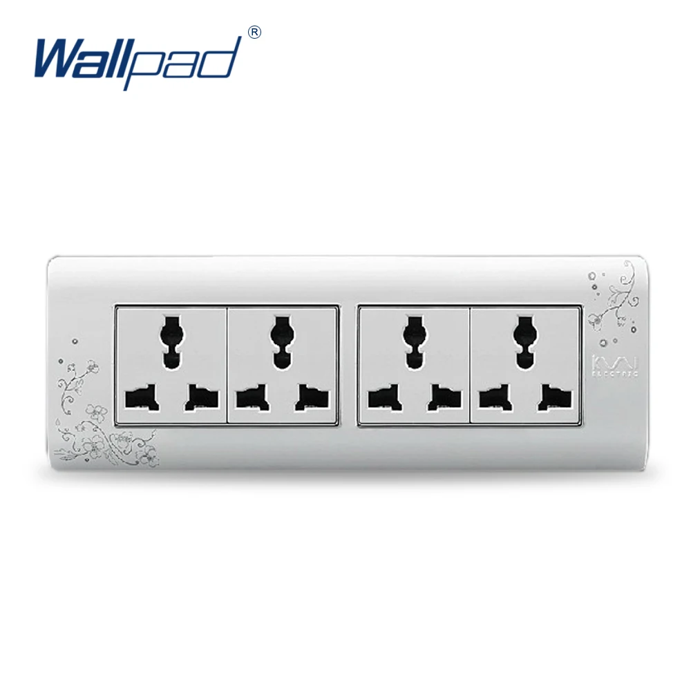 

2019 Hot Sale 12 Pin Multifunction Socket Wallpad Luxury Wall Switch Panel Plug Socket 197*72mm 10A 110~250V