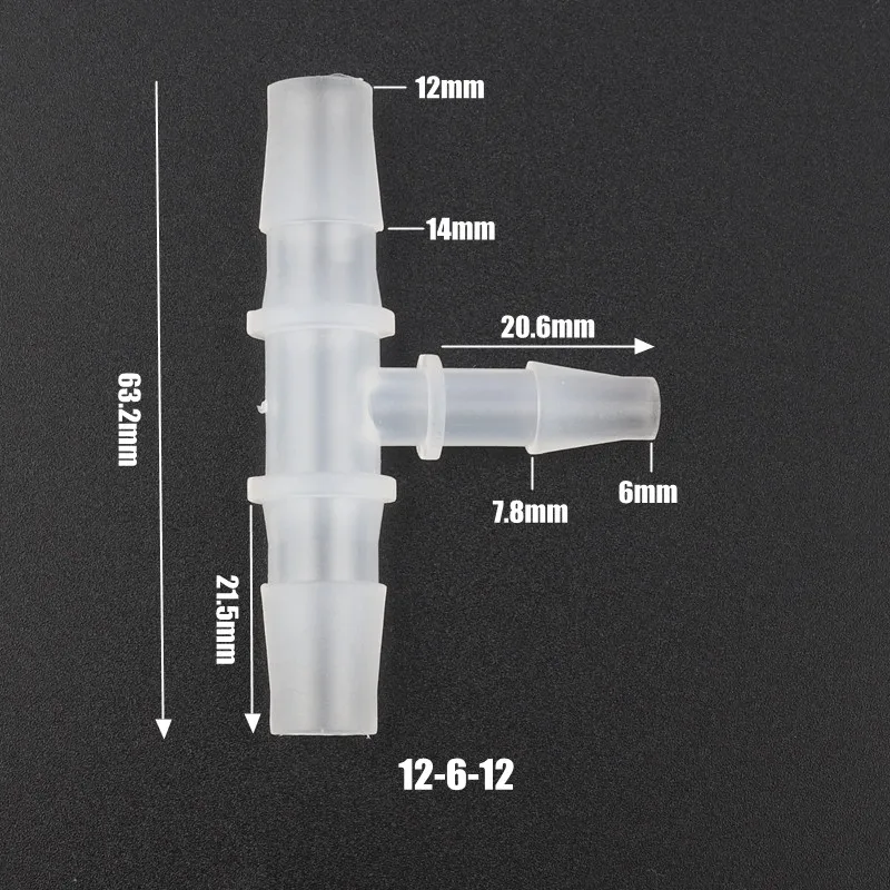 5 шт. 12 14 мм до 4-10 мм PP снижение тройник соединители аквариум аэратор насоса фитинги капельного орошения пагода шланг соединение