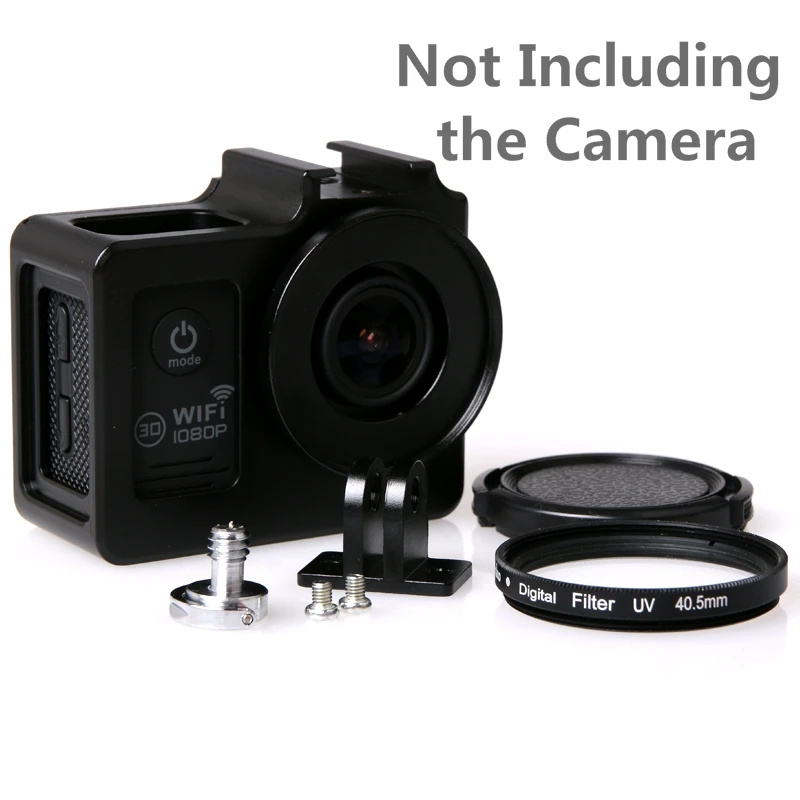 Tanie C30 klatka aluminiowa obudowa ochronna skrzynki pokrywa torba metalowa rama + filtr UV dla SJCAM SJ4000 SJ5000 H9 H9R Sj9000 SOOCOO C3 Clownfish