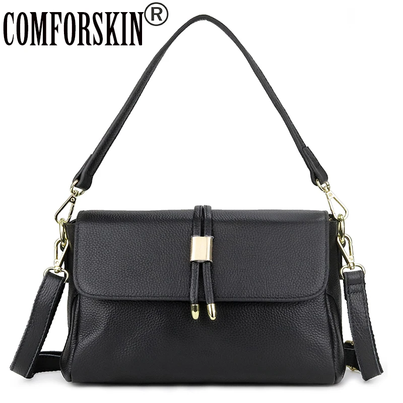 

COMFORSKIN Brand Guaranteed Luxurious 100% Genuine Leather Women's Messenger Bags New Arrivals Large Capacity Travelling Bags