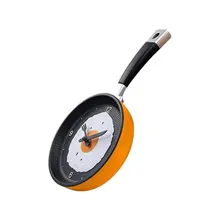 Piękny Design smażone Pan zegar z tworzywa sztucznego zegar ścienny do kuchni do dekoracji wnętrz kwarcowy zegary czasu Horloge Murale(China)