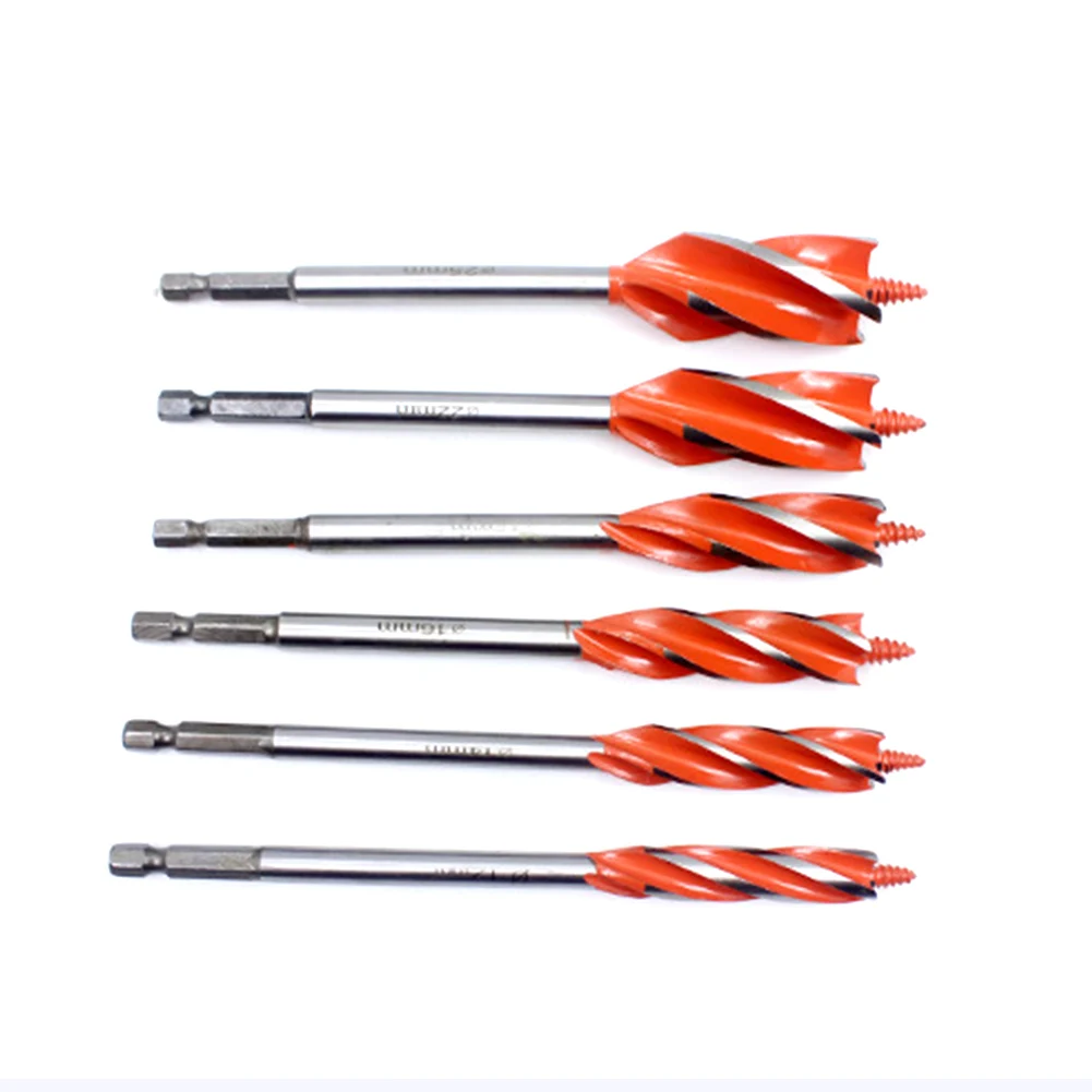 

8pcs/set Carpenter Accessories Hex Shank Hardware Alloy Open Hole Home Woodworking Twist Tool Drill Bits DIY Four Slot