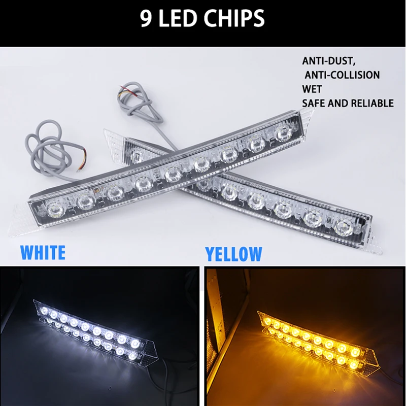 

2pcs DRL For Audi LED Daytime Running Lights Amber Turn Signal Strip Headlight Assembly Headlight Bulbs luces led para auto hlxg