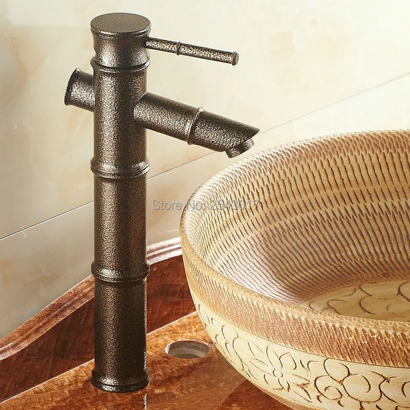 Bamboo Faucet Roman Bronze Finish Deck Mounted High Quality Bathroom