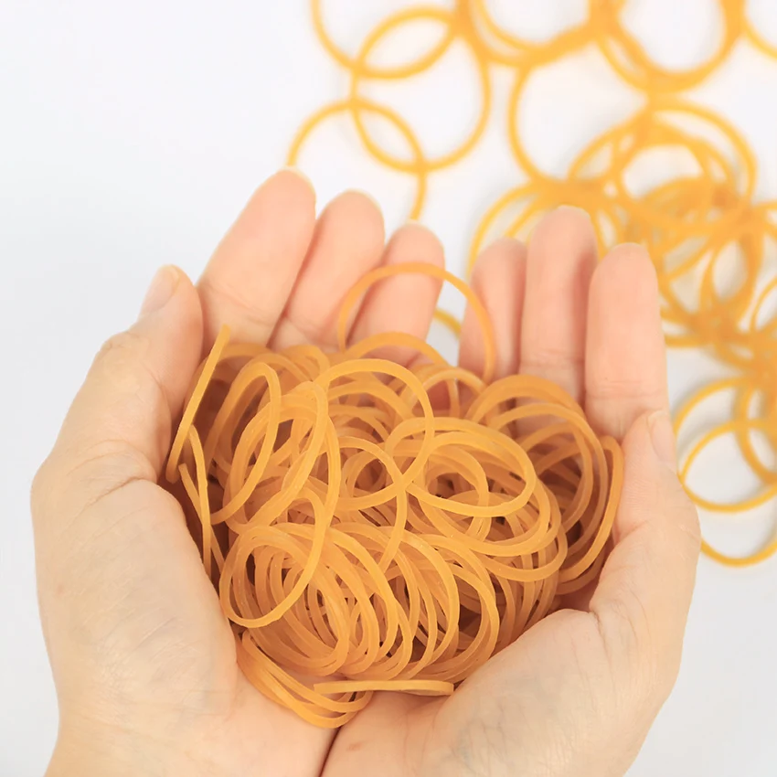 

100 PCS Normal Yellow Elastic Rubber Band for Office School Packaging Band Loop Office Stationery Holder Supplies