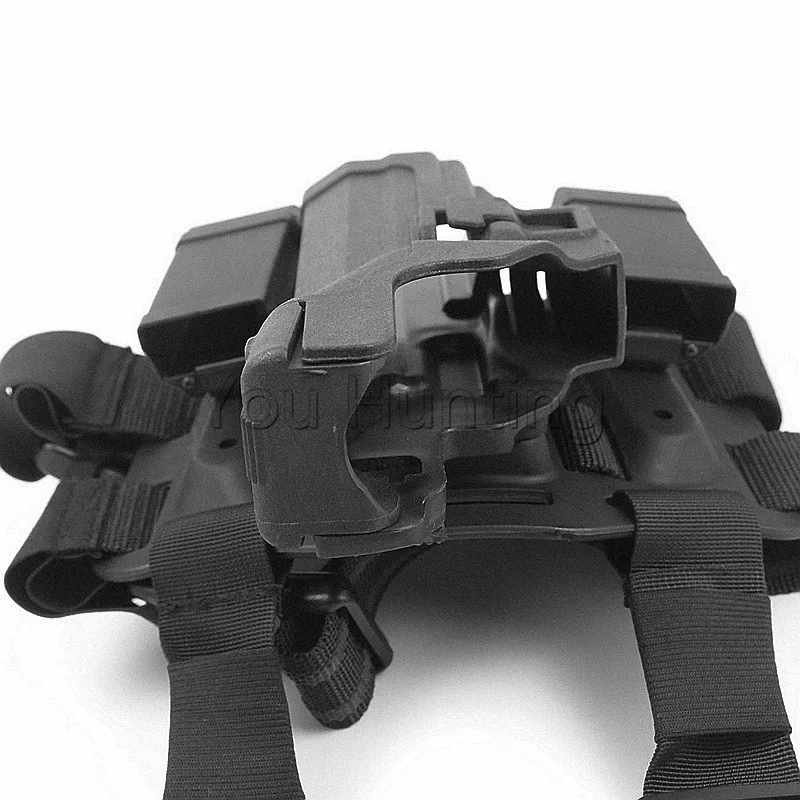 Для HK USP пистолет тактический lv3 Compact RH падения нога кобура с подсумок Черный Охота кобура