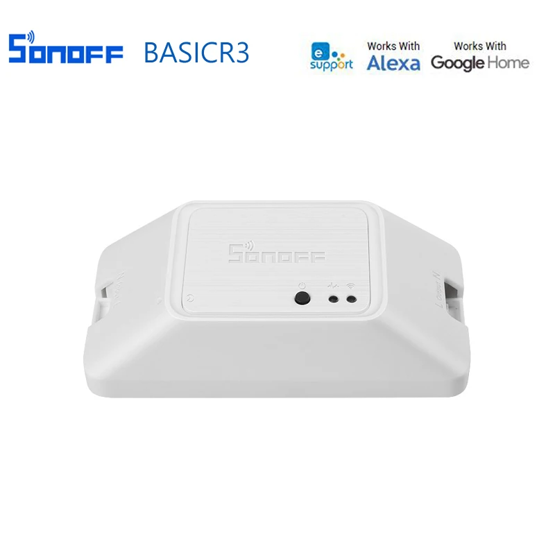

SONOFF BASIC R3 Smart WiFi Switch, ON/OFF Light Timer eWeLink APP/Voice Remote Control DIY Mode Works With Alexa Google Home