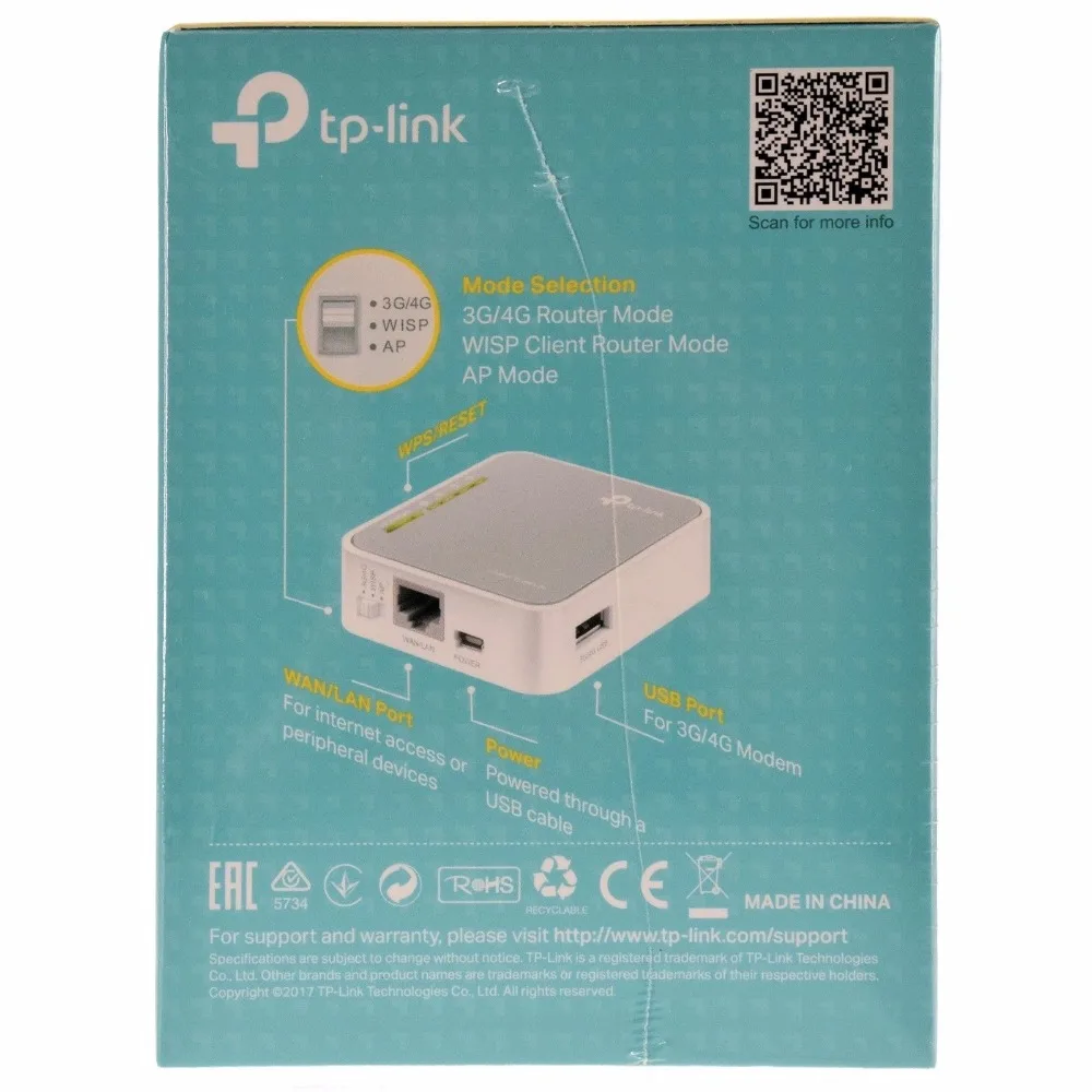 TP-LINK TL-MR3020 Портативный 3G/4G USB 2,0 Беспроводной путешествия N маршрутизатор точка доступа