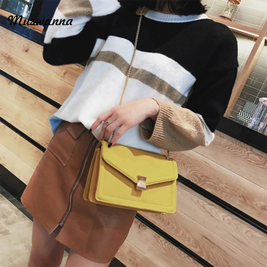 

Retro Matte Small Flap Bag Simple Lock Women HandBag Chain Shoulder Messenger Bag Evening Bag Designer Mobile Phone Bag 2019