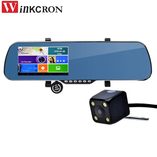 Автомобильное зеркало заднего вида 5 дюймов Android GPS DVR камера с 1 ГБ ОЗУ + 8 Гб ПЗУ