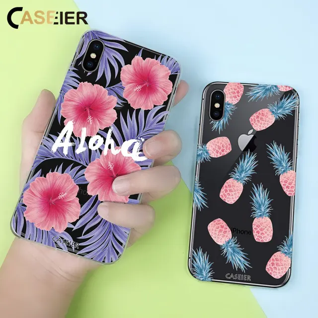 Best Offers CASEIER  Hand Drawn Style Phone Case For iPhone XS MAX XR X Soft TPU Cases For iPhone X 5 5s SE 6 6s 7 8 Plus Funda Capinha Capa