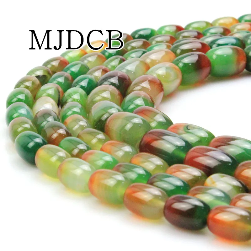 MJDCB 10x14 мм 13x18 Гладкая колонна павлина Агаты бусины натуральный StonesFor DIY Ожерелье