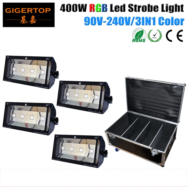 $US $760.00  Flightcase 4in1 Pack 400W RGB LED Multicolor Lighting 4X100W LED RGB Sound Active/ Auto Run Strobe 