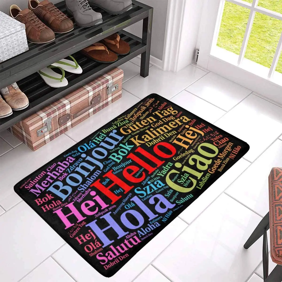 Hello In Different Languages Word Indoor Entrance Rug Floor Mats