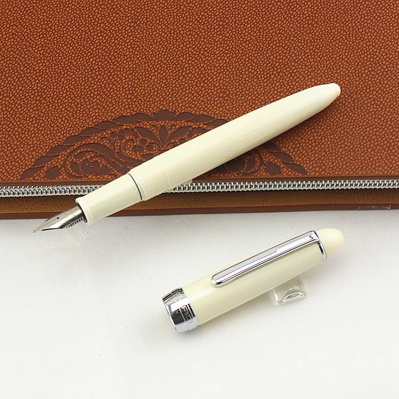 

Nice Silver clip Fountain Pen Transparent Fine Nib 0.5mm Ink Pens for Student School and Office Supplies Stationery