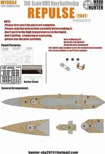 1/700 Британский Штурмовик крейсер деревянная колода труба плеер сборные модельные игрушки